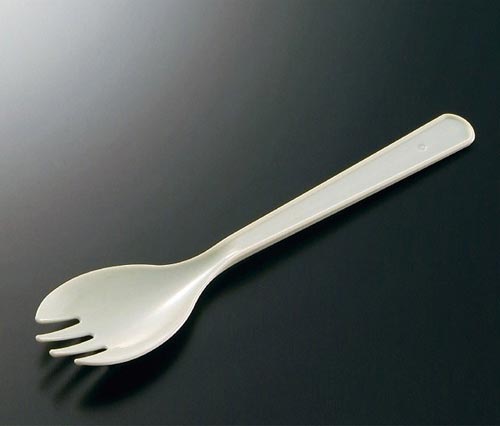 フォーク付スプーン160mm白 裸 2000本入
