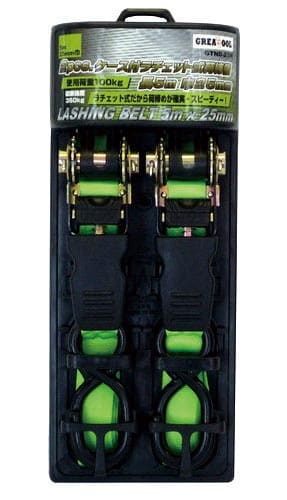 ラチェット式ベルト荷締機 25mm×5m 2PC