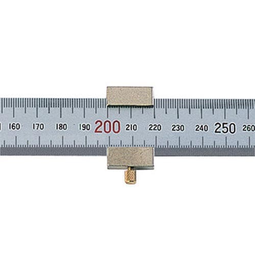 直尺 シルバー 30cm 赤数字入 ストッパー付