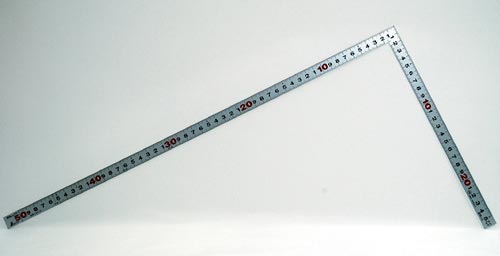 曲尺平ぴた シルバー 50cm 裏面角目 JIS