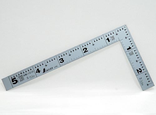 曲尺平ぴた シルバー 5寸/15cm 併用目盛
