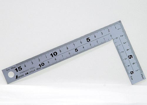 曲尺厚手広巾 シルバー15cm 表裏同目 8段目盛