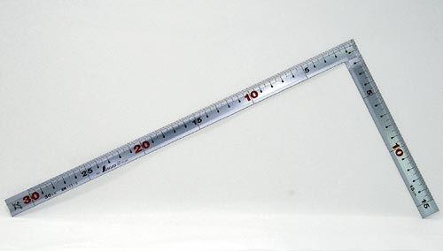 曲尺巻金 シルバー 30cm 裏面角目 JIS