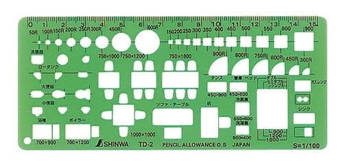 テンプレート TD−2家具記号定規(小)1/100