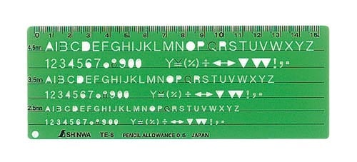 テンプレート TE−6 英数字記号定規
