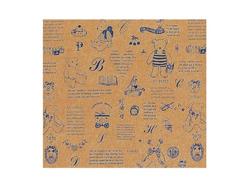 857 包装紙 ベア(ブルー) 500枚入