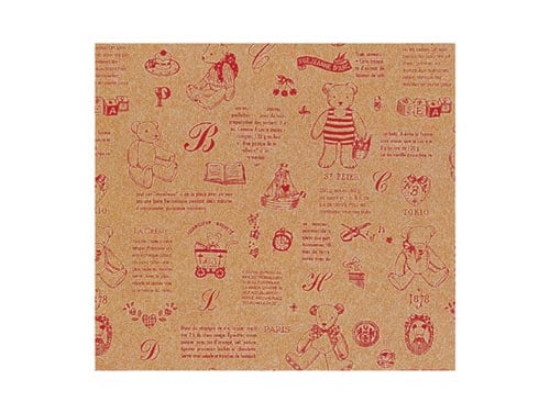 856 包装紙 ベア(レッド) 500枚入