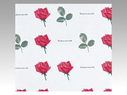 201 包装紙 赤いバラ 厚口 半切 500枚入