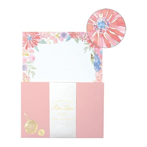 レターセット グリタリングフラワーP×5