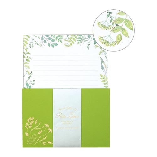 レターセット グリタリンググリーン×5