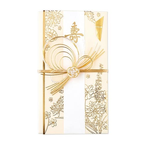 祝儀袋 祝 デザイン 百花 金封 クリーム×5