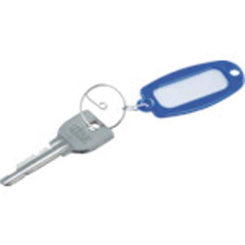 TRUSCO名札キーホルダー青50個入