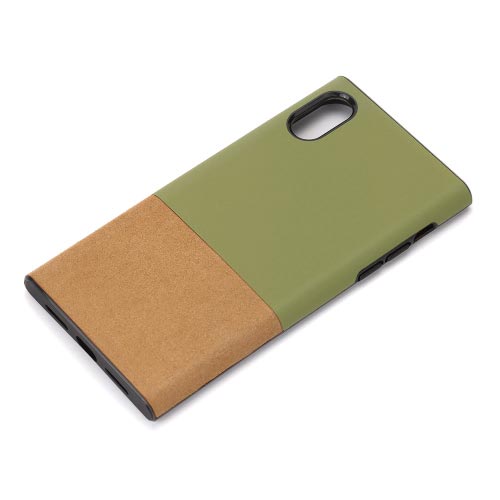iPhone XS用タフケース スエード/オリーブ