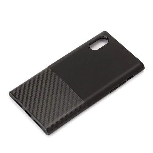 iPhone XS用 タフケース カーボン調/黒