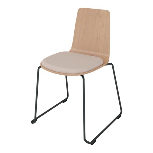 ミケット サークル脚黒 合板Y3 座パッドBグレー