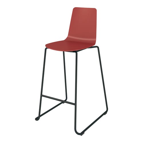 ミケット ハイチェアー黒脚 PPシート レッド