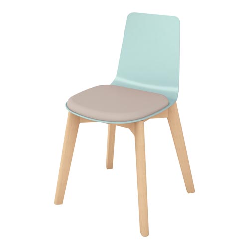 ミケット 木脚 PPシート38 座パッドBグレー