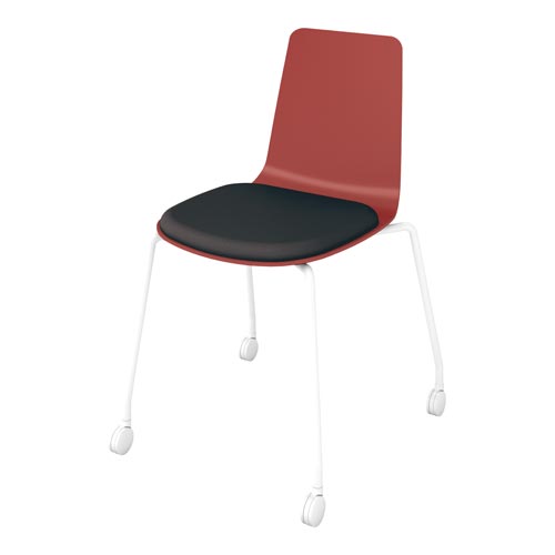 ミケット キャスター脚白 PPレッド 座パッドE6