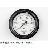 長野 密閉型圧力計(60Φ) 埋込形D枠(取付穴) 1MPa 検査証明書付 BA15271 1個