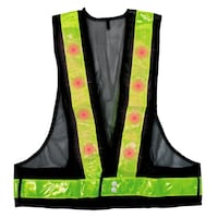 豊光 LED 安全反射ベスト 黄色 BS1260Y カーディガン・ジャケット・ベスト 1個