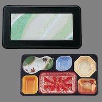 アズワン きれいな器副食 PR6 (黒内B/黒花吹雪グリーン) 62680306 1個