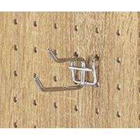 アズワン 有孔パネル用2段フック(φ4mm) クローム L5cm 61653941 61653941 1本