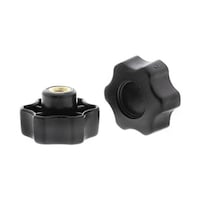 RS Pro ノブ付ねじ マルチローブ M5 x 8 直径:28mm 黒 1袋(10個入) 161076 161076 1袋