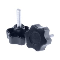 RS Pro ノブ付ねじ マルチローブ M5 x 20 直径:28mm 黒 1袋(10個入) 161133 161133 1袋