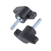 RS Pro ノブ付ねじ Tハンドル M5 x 20 直径:35mm 黒 1袋(10個入) 478488 478488 1袋