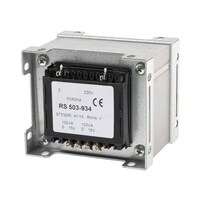 RS Pro シャーシ取り付け電源トランス1次:230V ac2次:15V ac電力:200VA 503934 503934 1個