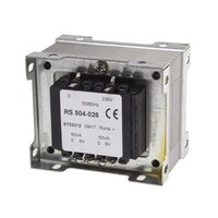 RS Pro シャーシ取り付け電源トランス1次:230V ac2次:6V ac電力:100VA 504026 504026 1個