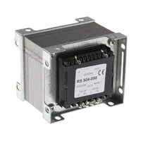 RS Pro シャーシ取り付け電源トランス1次:230V ac2次:6V ac電力:200VA 504098 504098 1個