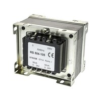 RS Pro シャーシ取り付け電源トランス1次:230V ac2次:24V ac電力:100VA 504105 504105 1個