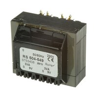RS Pro 基板実装用トランス 一次側:230V ac 二次側:9V ac 出力数:2 504549 504549 1個