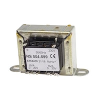 RS Pro シャーシ取り付け電源トランス1次:230V ac2次:20V ac電力:12VA 504599 504599 1個