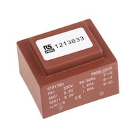 RS Pro 基板実装用トランス 一次側:230V ac 二次側:2 x 9V ac 出力数:2 1213833 1213833 1個