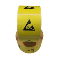 RS Pro ESDラベル 黄/黒 紙 Attention (注意) 50 x 50mm 1セット(1000個入) 1252363 1252363 1セット