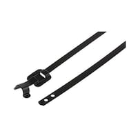 RS Pro 結束バンド 230mm x 5 mm 黒 ポリエステルコーティングしたステンレススチール 1袋(100個入) 1858670 1858670 1袋