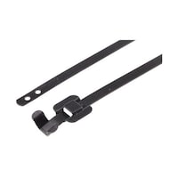 RS Pro 結束バンド 330mm x 5 mm 黒 ポリエステルコーティングしたステンレススチール 1袋(100個入) 1858686 1858686 1袋