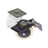 RS Pro スイベルキャスター タイヤ材 PUR 取付けプレートサイズ 73 x 73mm 2962871 2962871 1個