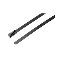 RS Pro 結束バンド 200mm x 4.6 mm 黒 ポリエステルコーティングしたステンレススチール 1袋(100個入) 5474327 5474327 1袋