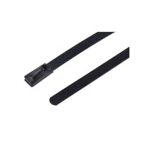 RS Pro 結束バンド 360mm x 4.6 mm 黒 ポリエステルコーティングしたステンレススチール 1袋(100個入) 5474333 5474333 1袋