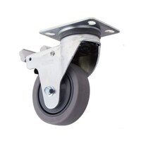 RS Pro スイベルキャスター タイヤ材 ゴム 取付けプレートサイズ 100 x 85mm 6667561 6667561 1個