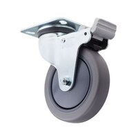 RS Pro スイベルキャスター タイヤ材 ゴム 取付けプレートサイズ 100 x 85mm 6667577 6667577 1個