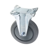 RS Pro 固定プレートキャスター タイヤ材 ゴム 取付けプレートサイズ 100 x 85mm 6667586 6667586 1個