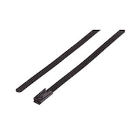 RS Pro 結束バンド 125mm x 4.6 mm 黒 ポリエステルコーティングしたステンレススチール 1袋(100個入) 7436188 7436188 1袋