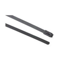 RS Pro 結束バンド 680mm x 4.6 mm 黒 ポリエステルコーティングしたステンレススチール 1袋(100個入) 7436190 7436190 1袋