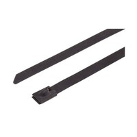 RS Pro 結束バンド 1m x 7.9 mm 黒 ポリエステルコーティングしたステンレススチール 1袋(100個入) 7436210 7436210 1袋