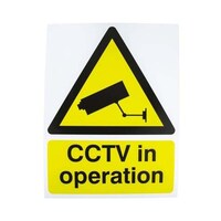 RS Pro 危険警告標識 CCTV (動作時) 英語 PP 白 400 x 300mm 7631516 7631516 1個