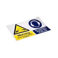 RS Pro 危険警告標識 Ear ProtectionText 英語 PP 黒/青/白/黄 500 x 300mm 7631721 7631721 1個